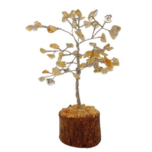 Citrine Gem Tree on Wooden Base 60 Beads